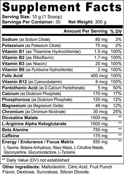 Knockout Pre-Workout Powder (Fruit Punch)